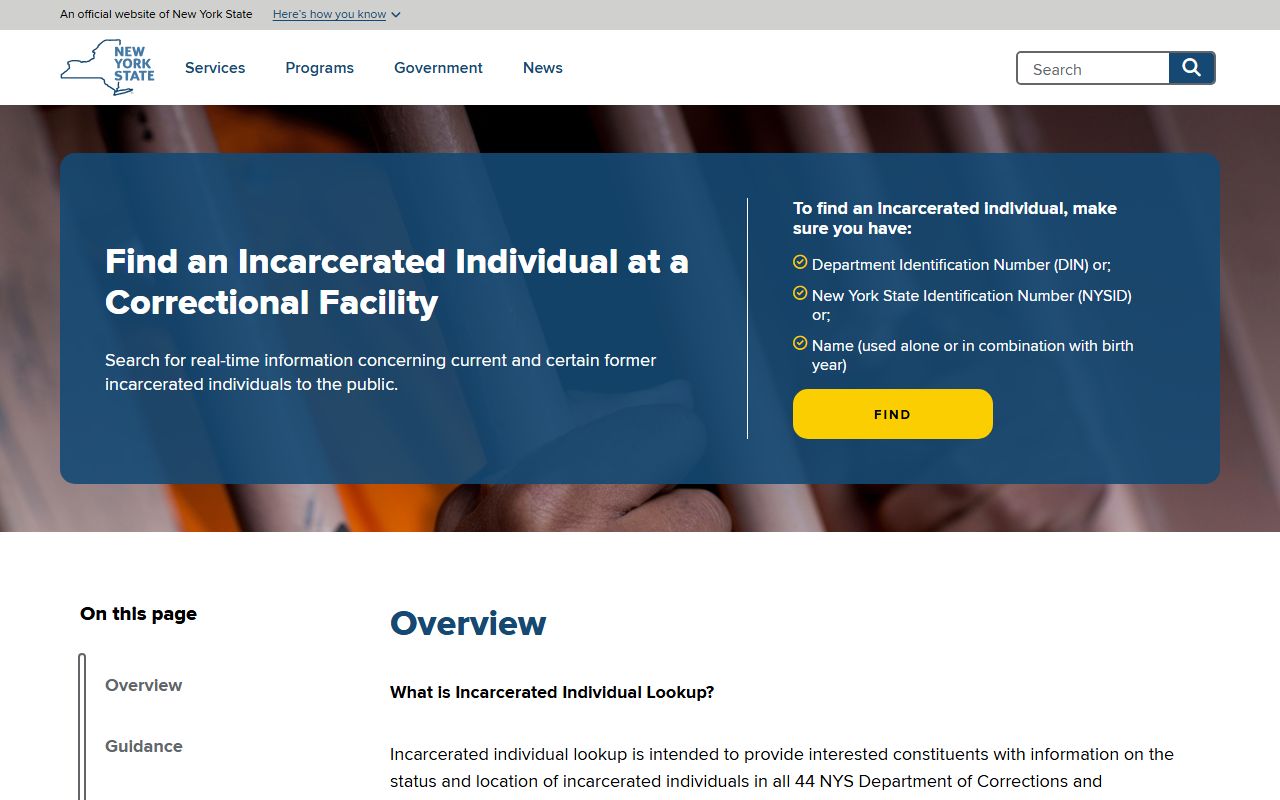 NY DOCCS incarcerated person lookup for Kings County released inmates