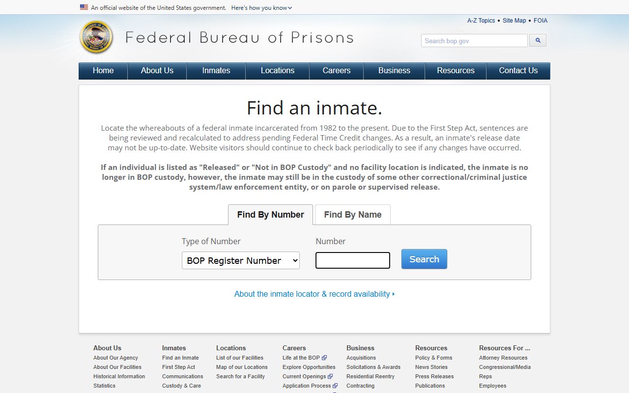 Federal Bureau of Prisons locator for Kings County released inmates