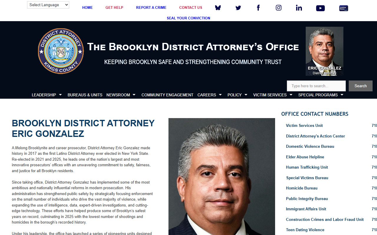 Brooklyn District Attorney site explaining Kings County arrest records and prosecution